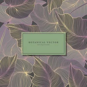 Square tropical luxury background with rose gold palm leaves. Stock Illustration