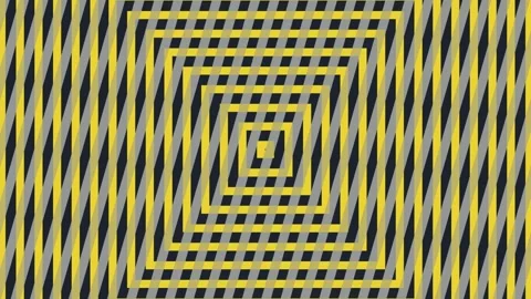 Square Tunnel Animation with Yellow and Grey Optical Distortions Stock Footage 340899405