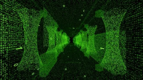 Square tunnel of binary codes Stock Illustration