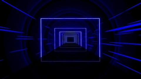 Square tunnel Dark Blue Theme Stock-Footage 273167666