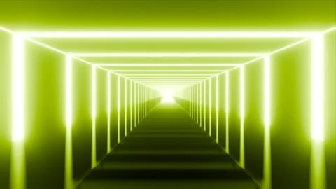 Square Tunnel with Reflection on Floor VJ Loop - Futuristic 4K Animation Lim Stock Footage 293430634