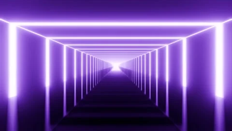 Square Tunnel with Reflection on Floor VJ Loop - Futuristic 4K Animation Pur Stock Footage 293430688