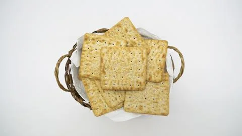 Square type crackers with salt Stock Photos