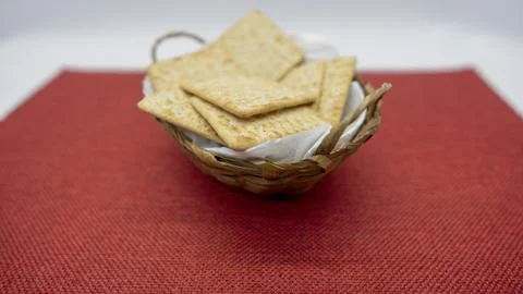 Square type crackers with salt Stock Photos