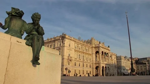 The Square of Unity in Trieste, Italy. Video stock 61376558