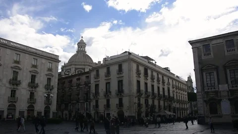 Square of universities Catania Sicily Stock Footage 73302428