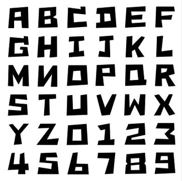 Square uppercase font Stock Illustration