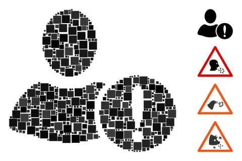 Square User Problem Icon Vector Collage Stock Illustration
