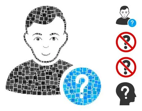 Square User Status Icon Vector Mosaic Illustrazione stock