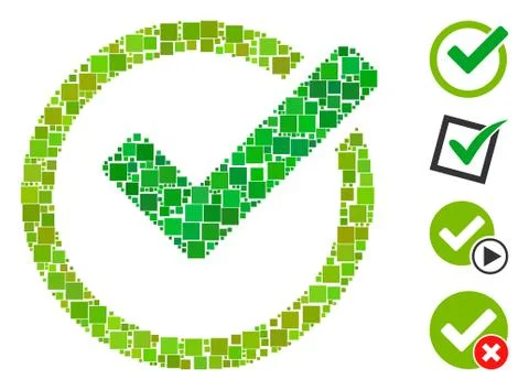 Square Validity Icon Vector Collage Stock Illustration