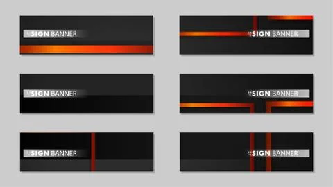 Square vector banner with a rectangular black orange gradient background Stock Illustration