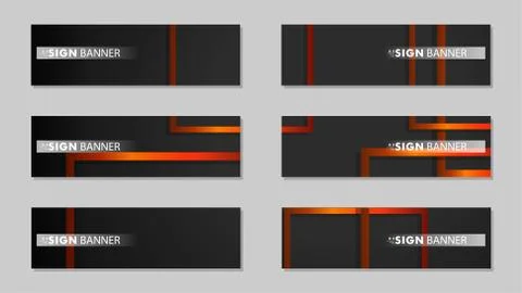 Square vector banner with a rectangular black orange gradient background 스톡 일러스트