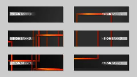 Square vector banner with a rectangular black orange gradient background 스톡 일러스트