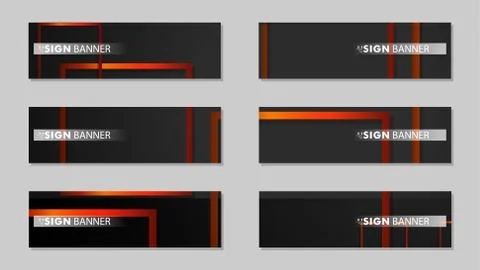 Square vector banner with a rectangular black orange gradient background Stock Illustration