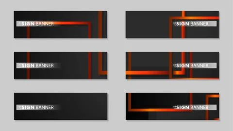 Square vector banner with a rectangular black orange gradient background 库存插图