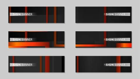 Square vector banner with a rectangular black orange gradient background 库存插图