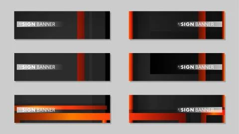 Square vector banner with a rectangular black orange gradient background Illustrazione stock