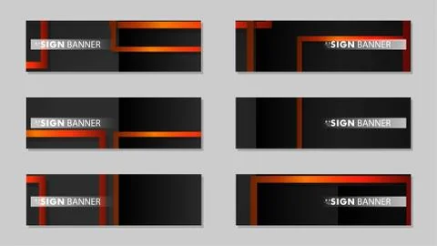 Square vector banner with a rectangular black orange gradient background Stockillustratie
