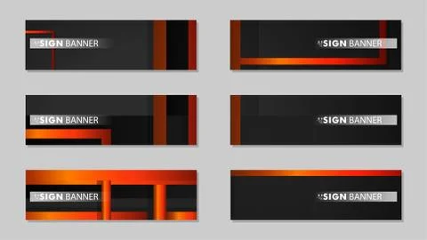 Square vector banner with a rectangular black orange gradient background 스톡 일러스트