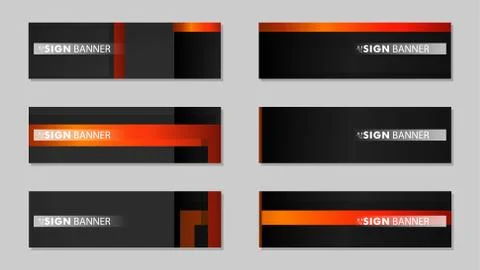 Square vector banner with a rectangular black orange gradient background 库存插图