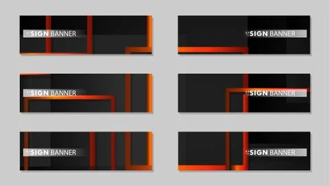 Square vector banner with a rectangular black orange gradient background Illustrazione stock