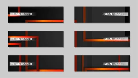 Square vector banner with a rectangular black orange gradient background Illustrazione stock