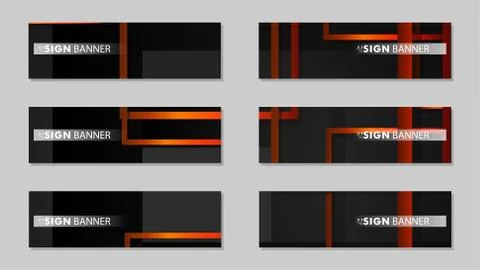 Square vector banner with a rectangular black orange gradient background 스톡 일러스트