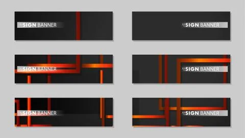 Square vector banner with a rectangular black orange gradient background 库存插图
