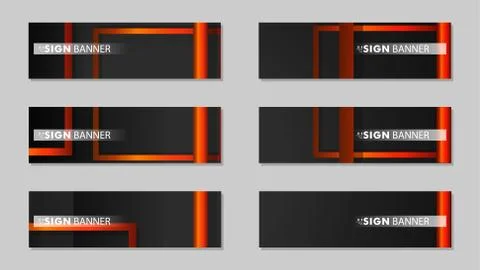 Square vector banner with a rectangular black orange gradient background Stock Illustration