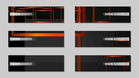 Square vector banner with a rectangular black orange gradient background Stockillustratie