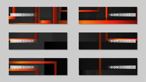 Square vector banner with a rectangular black orange gradient background Stock Illustration