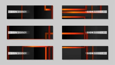 Square vector banner with a rectangular black orange gradient background 库存插图