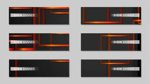 Square vector banner with a rectangular black orange gradient background Ilustración de archivo