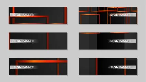 Square vector banner with a rectangular black orange gradient background 库存插图