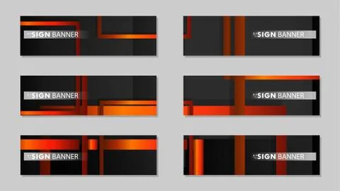 Square vector banner with a rectangular black orange gradient background Stockillustratie