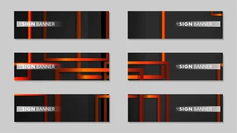 Square vector banner with a rectangular black orange gradient background Stock Illustration