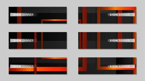 Square vector banner with a rectangular black orange gradient background Stockillustratie