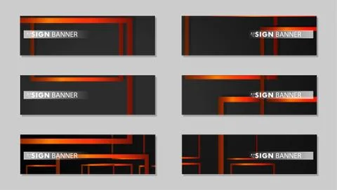 Square vector banner with a rectangular black orange gradient background Stockillustratie