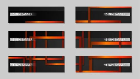 Square vector banner with a rectangular black orange gradient background イラスト素材