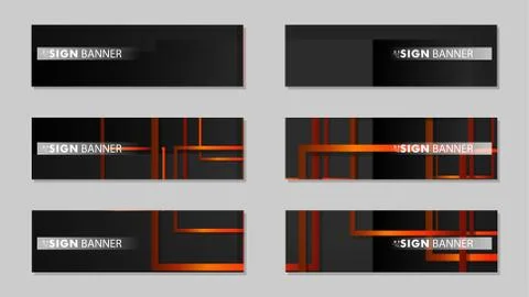 Square vector banner with a rectangular black orange gradient background イラスト素材
