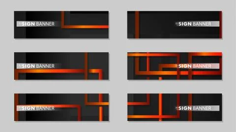 Square vector banner with a rectangular black orange gradient background Stock Illustration
