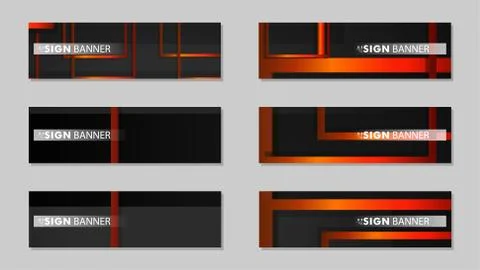 Square vector banner with a rectangular black orange gradient background Stockillustratie