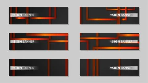 Square vector banner with a rectangular black orange gradient background 스톡 일러스트