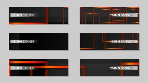 Square vector banner with a rectangular black orange gradient background Ilustración de archivo