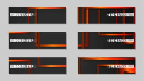 Square vector banner with a rectangular black orange gradient background 스톡 일러스트