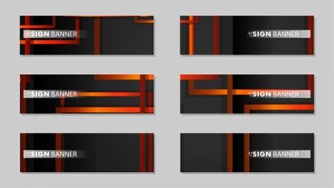 Square vector banner with a rectangular black orange gradient background 스톡 일러스트