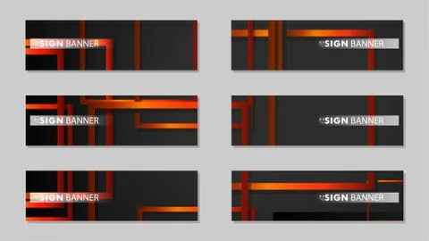 Square vector banner with a rectangular black orange gradient background 库存插图