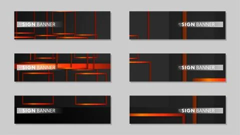 Square vector banner with a rectangular black orange gradient background Stockillustratie
