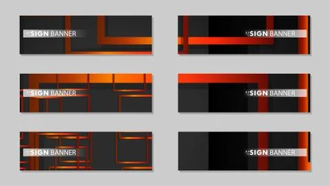 Square vector banner with a rectangular black orange gradient background 스톡 일러스트