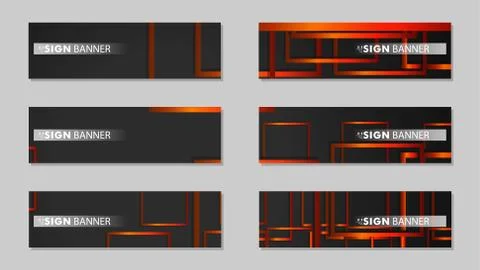 Square vector banner with a rectangular black orange gradient background Stockillustratie